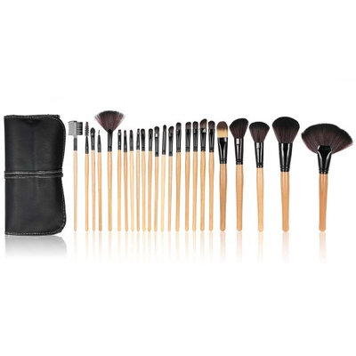 Anself 24Pcs Professional Makeup Brush Set Powder Brush Eyeshadow Eyeliner Eyebrow Brush+ Pouch Bag Case Black