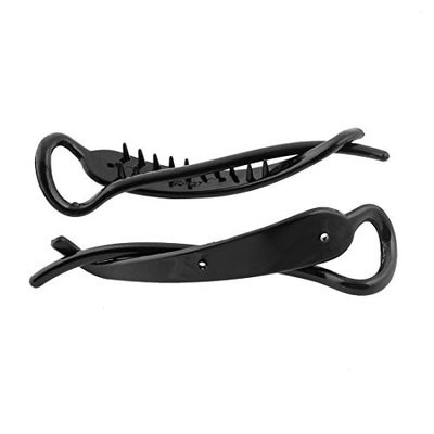 uxcell Plastic Twisted Women Lady Hair Banana Clip Clamp Claw Grip 2pcs Black