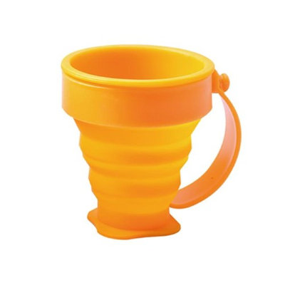 Summit Distribution ACE-1538 AceCamp Collapsible Silicone Cup with Handle Orange