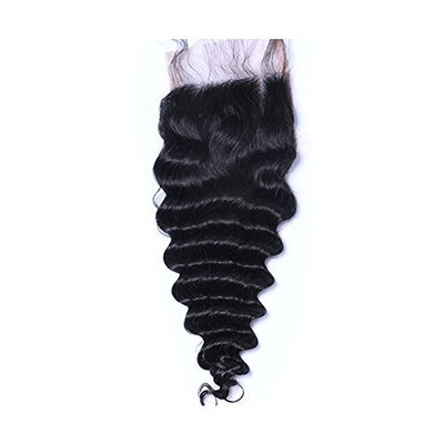 Chisonhair 4x4 Free Part Deep Wave Lace Closure with Baby Hair Natural Black Brazilian Virgin Human Hair Closures No Bleached Knots (14