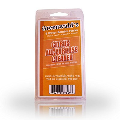 Greenwald's All Purpose Cleaner Refill Tablets, Citrus, Pre-Measured Liquid Concentrate Makes 6 32 Ounce Spray Bottles, Degreaser Dirt, Grime, Mildew, Mold Remover Home, Car, Office Cleaning