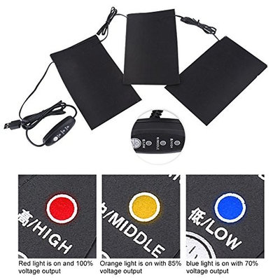 Alomejor Electric USB Heating Pads, 5V 2A 8.5W Lightweight Heated Pads Set for Outdoor Winter Camping