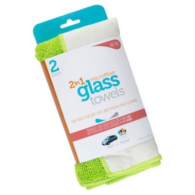 Microfiber 2-in-1 Glass Cleaning Towels, 2ct