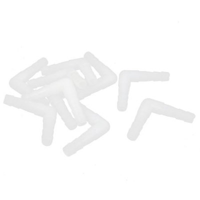 10 Pcs L Shaped Air Line Tubing Water Tube Valve White for Fish Tank Aquarium
