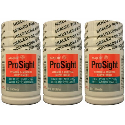 MAJOR PROSIGHT VIT & MINERAL SUPP TABS ASCORBIC ACID-60 Mg Gray 60 TABLETS UPC