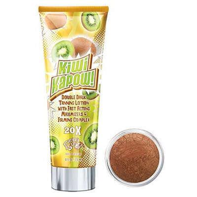 Fiesta Sun Kiwi Kapow Tanning Lotion + Bronzer Makeup | Gold Digger | Mineral Makeup by Giselle Cosmetics | Pure, Non-Diluted Mineral Make Up