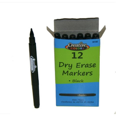 Creative Colors 2273638 Dry Erase Markers - Black Case of 288