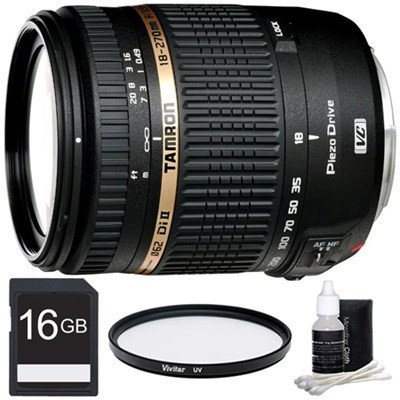 Tamron 18-270mm f/3.5-6.3 Di II VC PZD Aspherical Canon Lens 16GB Bundle