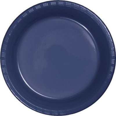 Navy Plastic Plates, 20-Pack