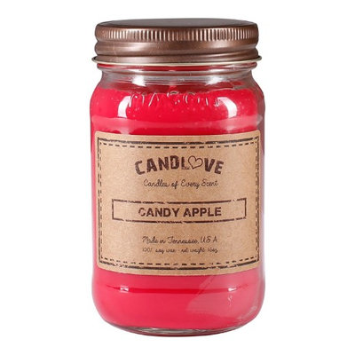 Candlove Candy Apple Scented 16oz Mason Jar Candle 100% Soy Made In The USA