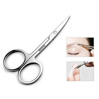 Stainless Steel Eyebrow Scissor Makeup Tool for Facial Hair Scissor, Shaping,False Eyelashes, Eyebrow Trimmer, Grooming Scissors for Shaping, Ear, Nose, Nostril & Mustache for Men & Women