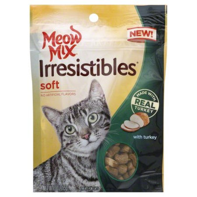 Meow Mix Irresistibles Soft With Real Turkey Dry Cat Treats, 3 Oz