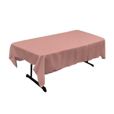 LA Linen TCpop60x90-RoseP79 Polyester Poplin Rectangular Tablecloth Dusty Rose - 60 x 90 in.