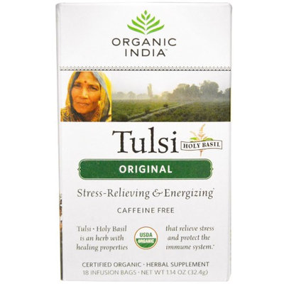 Organic India, Tulsi Holy Basil Tea, Original, Caffeine-Free, 18 Infusion Bags, 1.14 oz (pack of 12)