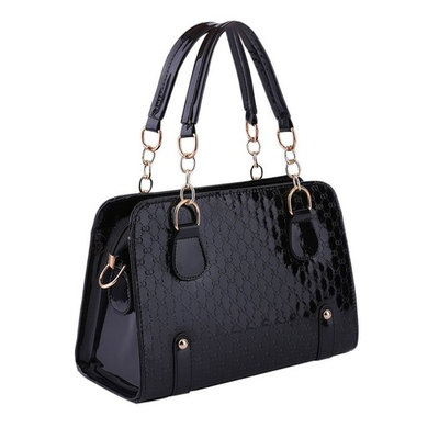 Women Tote Embossed Handbag Shoulder Bag PU leather Black Messenger Hobo Bag