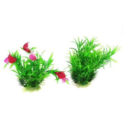 2 Pcs 17cm High Green Emulation Aquatic Float Plant Dercoration for Aquarium