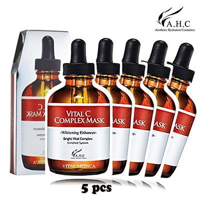 AHC VITAL C COMPLEX FACIAL MASK SHEET 30g x 5 PCS, Enriched Whitening Function with Having the Same Effect as One Bottle of Vitamin C Essence