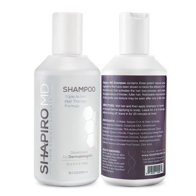 Shapiro MD Shampoo and Conditioner Containing the 3 Most Powerful, All-Natural DHT Blockers for Thicker, Fuller, and Healthier Hair (1 Month Supply)