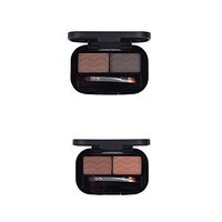 MagiDeal 2pcs 2 Colors Natural Eyebrow Powder Eyeshadow Palette Shading Kit Waterproof With Brush Mirror