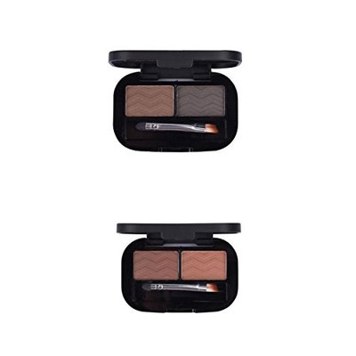 MagiDeal 2pcs 2 Colors Natural Eyebrow Powder Eyeshadow Palette Shading Kit Waterproof With Brush Mirror