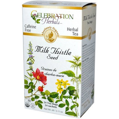 Celebration Herbals Milk Thistle Seed Herbal Tea Bags, 24 count, (Pack of 3)