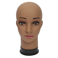 BHD BEAUTY Bald Mannequin Head Brown Female Professional Cosmetology for Wig Making, Display wigs, eyeglasses, hairs with T pins