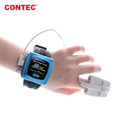 Wrist Pulse Oximeter CMS50F 24 hours recorder with PC software Color Display Rechargable