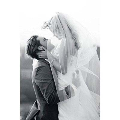 Bridal Veil Diamond (Off) White 1 Tier Long Cathedral Length Standard Cut Edge