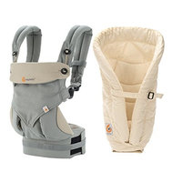 ERGObaby Four Position 360 Carrier, Grey with Natural Infant Insert
