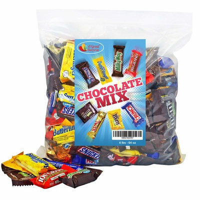 Chocolate Variety Pack Fun Size Mix, All Your Favorite Chocolate Bars Including M&M, Snickers, Butterfinger, Twix and More, 4 LB Bulk Candy