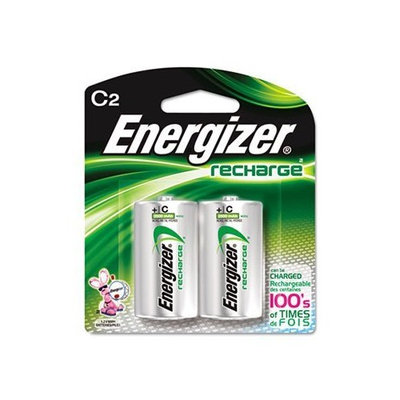 Energizer NH35BP2 NiMH Rechargeable Batteries, C, 2 Batteries/Pack