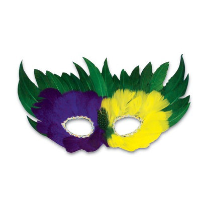 Rhode Island Novelty Mardi Gras Feather Mask 12 per order
