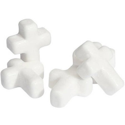 Mini White Candy Crosses: 5 LBS