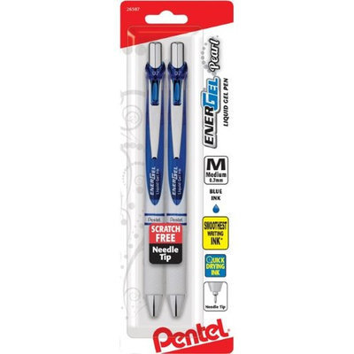 Pentel of America BLN77WBP2C EnerGel Pearl Retractable Liquid Gel Pen Blue