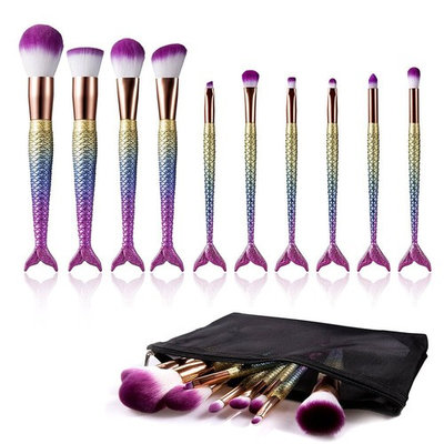 Colorful Makeup Brushes Set, Cosmetic Tools Mermaid Colorful Makeup Brushes Foundation Eyebrow Eyeliner Brush Kit, MEFA