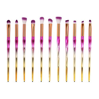 Makeup Brush Set, Iuhan 10 Pieces Professional Makeup Brush Eye Makeup Cosmetics Brush Set, Eyeliner, Eye Shadow, Foundation, Eye Brow, Lip, Powder Liquid Cream Blending Brush