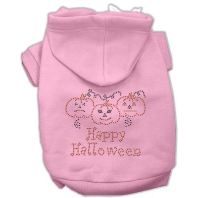 Mirage Pet Products 20-Inch Happy Halloween Rhinestone Hoodies, 3X-Large, Pink