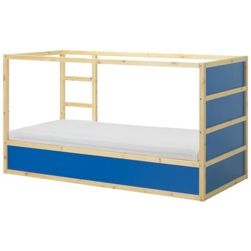 Ikea Kura Children's Reversible Bed Dark Blue White Pine Wood