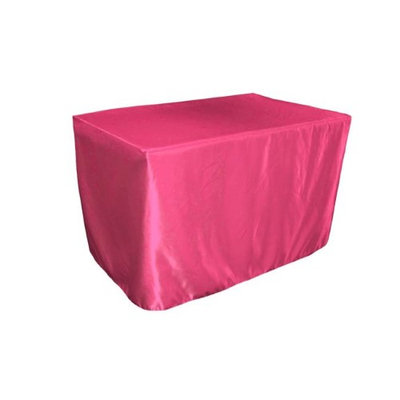 LA Linen TCbridal-fit-48x30x30-FuchsiaB49 Fitted Bridal Satin Tablecloth Fuchsia - 48 x 30 x 30 in.