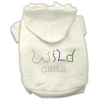 Mirage Pet Products Wild Child Rhinestone Hoodies Cream XXXL(20)