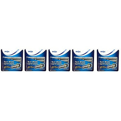 Twin Blade Cartridges with Lubricating Strip, 10 Count (Pack of 5) + Makeup Blender