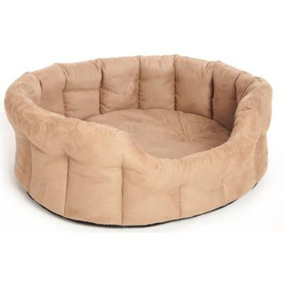 Premium Oval Faux Suede Softee Beds Tan - 76cm - Size 5