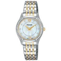 Pulsar Womens Watch - Two-Tone Case & Bracelet - Crystals - MOP Dial - 30m