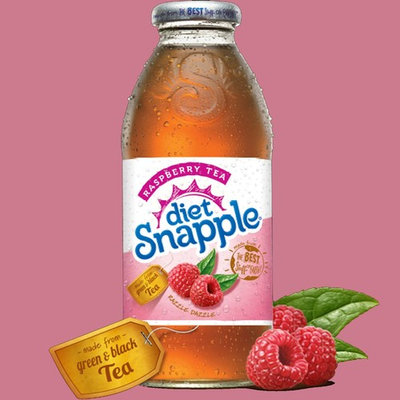 Diet Snapple Raspberry Tea, 16 oz Plastic Bottles