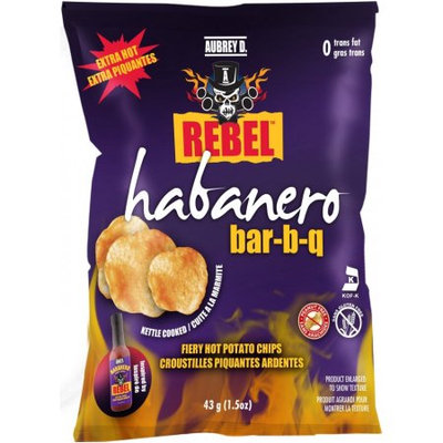 Spicy Habanero Bbq Flavored Aubrey D Rebel Potato Chips; Fiery Taste That Adds an Irresistible, Hot Crunch to Your Life