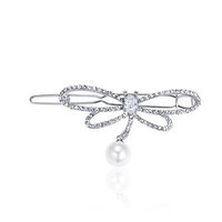CHIMERA Hairpin Crystal Dragonfly Pearl Pendant Hair Clips Girl and Women's Silver Metal Gold-plated Barrette Party Jewelry Accessories