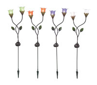 Cole & Grey Benzara The Flowering Metal Solar Garden Stake 5 Assorted
