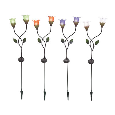 Cole & Grey Benzara The Flowering Metal Solar Garden Stake 5 Assorted