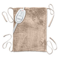 Sunbeam Ultra-Soft Moist / Dry Heating Pad with Straps, 3 Heat-Settings, 12'' X 15'', 9-Foot Power Cord, Machine Washable Cover, Beige
