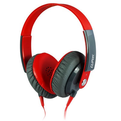 Cliptec Red Clubz Muisc Stereo 3.5mm Wired Volume Control Headset Earphone On Ear Headphone w/Mic
